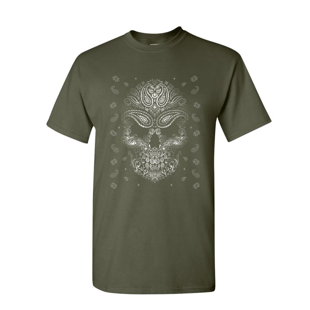 Tee Hunt Bandana Skull Face T-Shirt Gangsta Badass Swag Urban