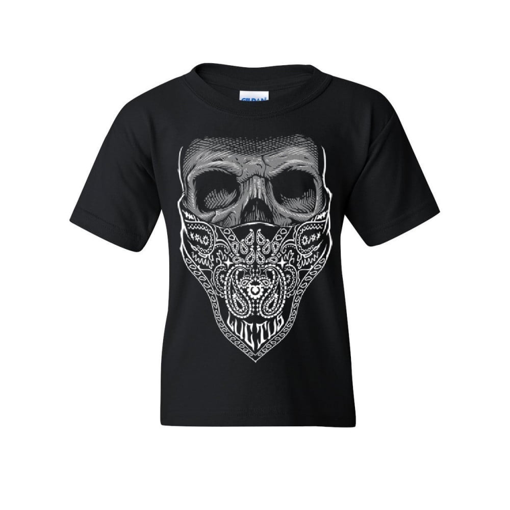 Tee Hunt Bandana Skull T-Shirt Biker Outlaw MC Motorcycle Club