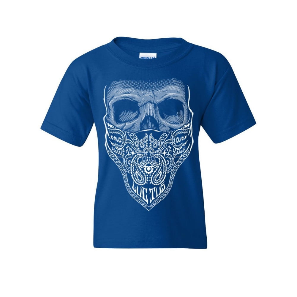 Tee Hunt Bandana Skull Youth T-Shirt Biker Motorcycle Shady
