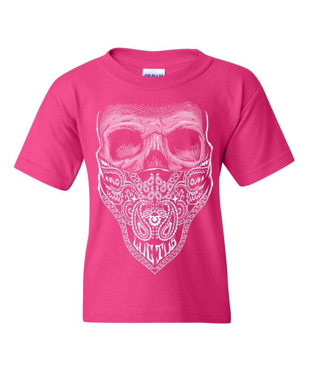 Tee Hunt Bandana Skull Youth T-Shirt Biker Motorcycle Shady