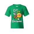 thumbnail image 1 of Tee Hunt Bee Awesome Youth T-Shirt Motivational Funny Cute Honey Bee Be Awesome Kids Tee, Green, Large, 1 of 4