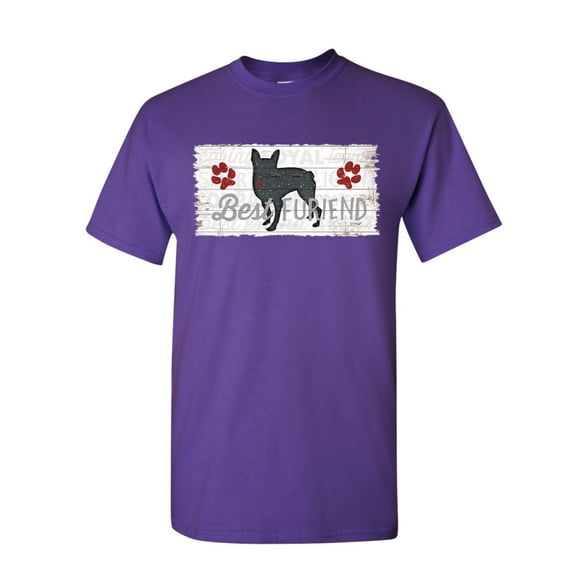 Tee Hunt Best Furiend T-Shirt Man's Best Friend Dog Pup Puppie Doggie Paw Mens Shirt, Purple, X-Large