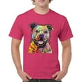 thumbnail image 1 of Tee Hunt Beware of Pit Bull T-Shirt Dean Russo Art Colorful Cute Dog Men's Tee, Hot Pink, Small, 1 of 5