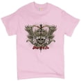 thumbnail image 1 of Tee Hunt Biker Til I Die T-shirt Live to Ride Biker Forever Skull Face Men's Tee, Light Pink, Large, 1 of 5