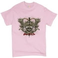 thumbnail image 1 of Tee Hunt Biker Til I Die T-shirt Live to Ride Biker Forever Skull Face Men's Tee, Light Pink, X-Large, 1 of 5