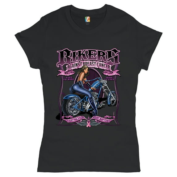 Tee Hunt Bikers Against Breast Cancer T-Shrit Fight for a Cure Hope Matters Women's T-Shirt Tee
