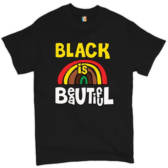 Tee Hunt Black Is Beautiful T-shirt African American Black Pride Equality Men's Tee, Black, Large