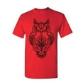 thumbnail image 1 of Tee Hunt Black Owl Henna Style T-Shirt Wildlife Nature Knowledge Wisdom Mens Shirt, Red, 4X-Large, 1 of 5