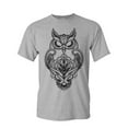 thumbnail image 1 of Tee Hunt Black Owl Henna Style T-Shirt Wildlife Nature Knowledge Wisdom Mens Shirt, 1 of 5