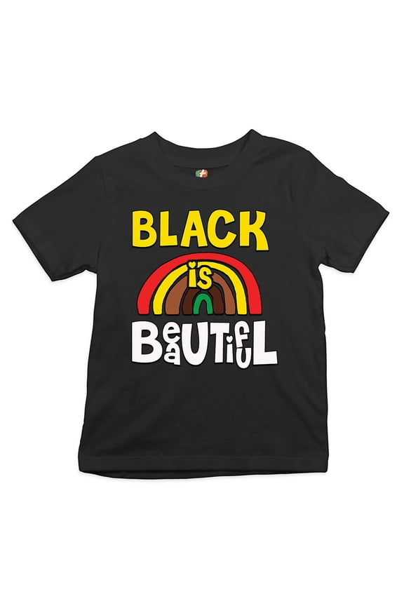 Black is Beautiful Youth T-Shirt African American Pride Equality Kids, Black, Medium