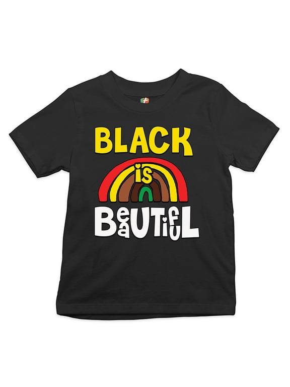 Black is Beautiful Youth T-Shirt African American Pride Equality Kids