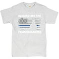 thumbnail image 1 of Tee Hunt Blessed are The Peacemakers T-Shirt Thin Line Police Officers Men's Tee, Ash Gray, 5X-Large, 1 of 5