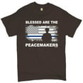 thumbnail image 1 of Tee Hunt Blessed are The Peacemakers T-Shirt Thin Line Police Officers Men's Tee, Brown, X-Large, 1 of 5