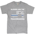 thumbnail image 1 of Tee Hunt Blessed are The Peacemakers T-Shirt Thin Line Police Officers Men's Tee, Gray, XX-Large, 1 of 5