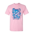 thumbnail image 1 of Tee Hunt Blue Skulls T-Shirt Skull Face Death Dead Reaper Hell Evil Demon Mens Shirt, Light Pink, Large, 1 of 5