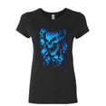 thumbnail image 1 of Tee Hunt Blue Skulls Women's T-Shirt Skull Face Death Dead Reaper Hell Evil Demon Shirt, Black, XX-Large, 1 of 5