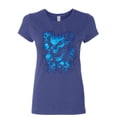 thumbnail image 1 of Tee Hunt Blue Skulls Women's T-Shirt Skull Face Death Dead Reaper Hell Evil Demon Shirt, Blue, Medium, 1 of 5