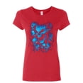 thumbnail image 1 of Tee Hunt Blue Skulls Women's T-Shirt Skull Face Death Dead Reaper Hell Evil Demon Shirt, Red, Large, 1 of 5