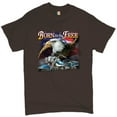 thumbnail image 1 of Tee Hunt Born to Be Free T-Shirt American Bald Eagle Biker Men's Tee, Brown, X-Large, 1 of 5