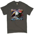 thumbnail image 1 of Tee Hunt Born to Be Free T-Shirt American Bald Eagle Biker Men's Tee, Charcoal, 5X-Large, 1 of 5