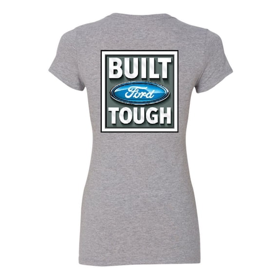 Tee Hunt Built Tough Cotton T-Shirt Licensed Ford Truck 4x4 F150 Mustang, Gray, 3X-Large