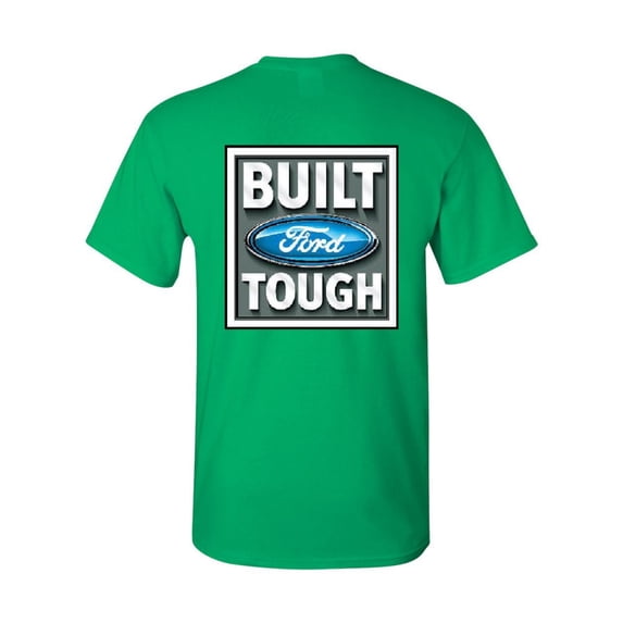 Tee Hunt Built Tough T-Shirt Licensed Ford Truck 4x4 F150 Mustang Shirt, Green, 3X-Large