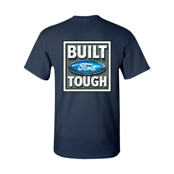 Tee Hunt Built Tough T-Shirt Licensed Ford Truck 4x4 F150 Mustang Shirt, Navy Blue, 4X-Large