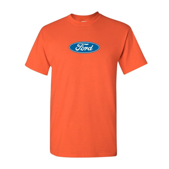 Tee Hunt Built Tough T-Shirt Licensed Ford Truck 4x4 F150 Mustang Shirt, Orange, Large