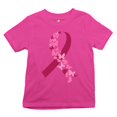 thumbnail image 1 of Tee Hunt Butterflies Pink Ribbon Youth T-Shirt Breast Cancer Awareness Hope Kids, Pink, Small, 1 of 5
