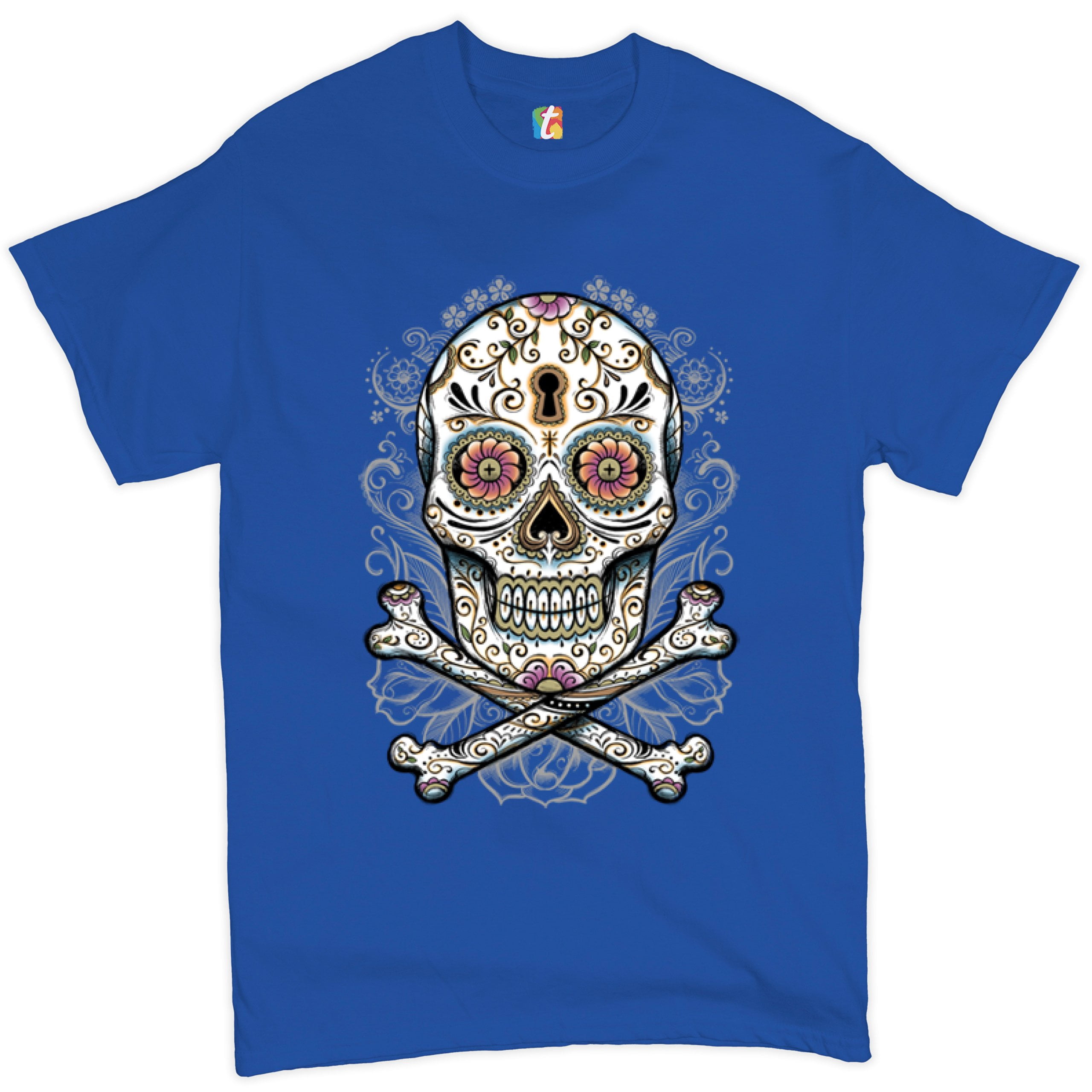 Tee Hunt Calavera Sugar Skull T-Shirt Mexican Day of The Dead Dia