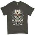 thumbnail image 1 of Tee Hunt Calavera Sugar Skull T-Shirt Mexican Day of The Dead Dia de Muertos Men's Tee, Charcoal, Small, 1 of 5
