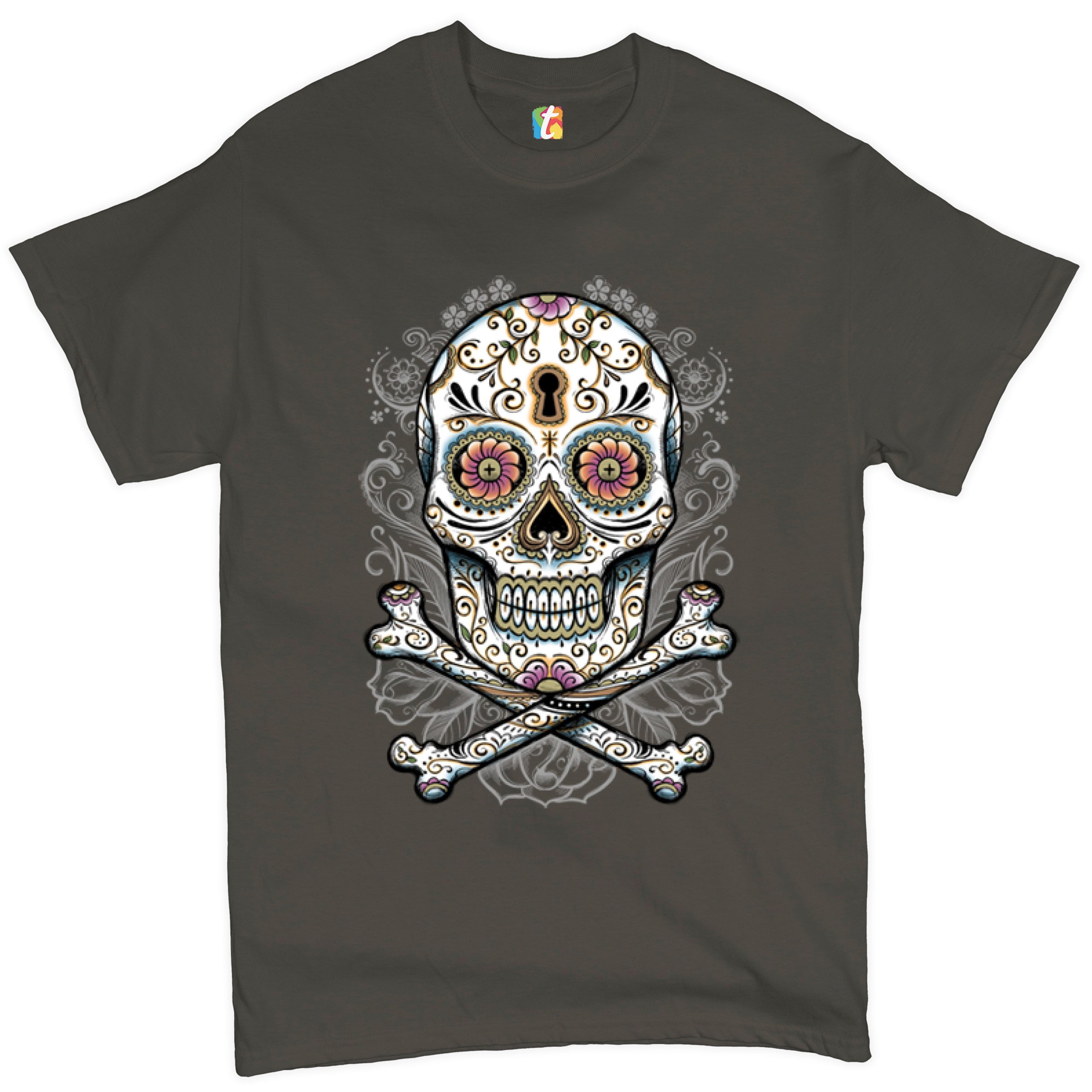 Tee Hunt Calavera Sugar Skull T-Shirt Mexican Day of The Dead Dia