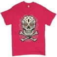 thumbnail image 1 of Tee Hunt Calavera Sugar Skull T-Shirt Mexican Day of The Dead Dia de Muertos Men's Tee, Hot Pink, 5X-Large, 1 of 5