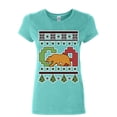 thumbnail image 1 of Tee Hunt California Republic Ugly Sweater Women's T-Shirt Christmas Xmas CA Bear Shirt, Light Blue, Medium, 1 of 4