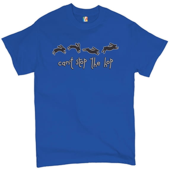 Tee Hunt Can't Stop The Hop T-Shirt Happy Easter Hopping Rabbits Men's Novelty Shirt, Blue, 3X-Large