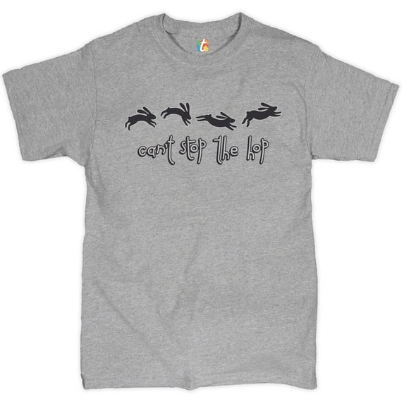 Tee Hunt Can't Stop The Hop T-Shirt Happy Easter Hopping Rabbits Men's Novelty Shirt, Gray, 4X-Large