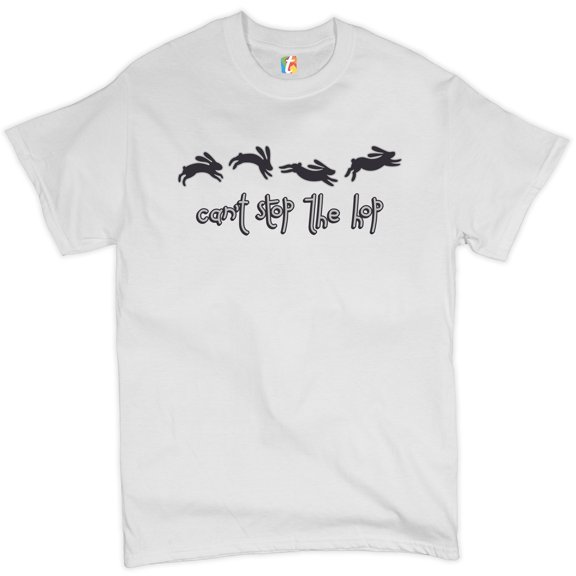 Tee Hunt Can't Stop The Hop T-Shirt Happy Easter Hopping Rabbits Men's Novelty Shirt, White, 4X-Large