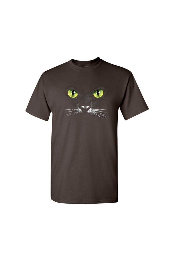 Cat Eyes T-Shirt Animal Pet Lovers Kitten Huge Cat Face Mens Shirt, Brown, 5X-Large