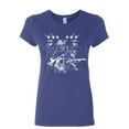 thumbnail image 1 of Tee Hunt Cats Rock Concert Women's T-Shirt Rock & Roll Cat Lover Kitten Music Shirt, Blue, X-Large, 1 of 5