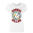 thumbnail image 1 of Tee Hunt Cereal Killer Women's T-Shirt Funny Breakfast Morning Meal Serial Killer Shirt, White, 3X-Large, 1 of 4
