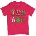 thumbnail image 1 of Tee Hunt Christmas Crew Dabbing T-shirt Reindeer Santa Claus Elf Snowman Men's Tee, Hot Pink, 5X-Large, 1 of 5