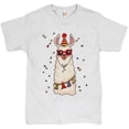 thumbnail image 1 of Tee Hunt Christmas Llama T-Shirt Merry and Bright Let It Snow Funny Xmas Men's Tee, Ash Gray, 3X-Large, 1 of 5