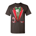 thumbnail image 1 of Tee Hunt Christmas Tuxedo T-Shirt Funny Xmas Santa Elf Shirt, Brown, Large, 1 of 5