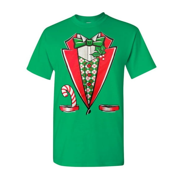 Tee Hunt Christmas Tuxedo T-Shirt Funny Xmas Santa Elf Shirt