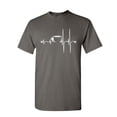 thumbnail image 1 of Tee Hunt Coffee Cup Heartbeat T-Shirt Energy Waking up Coffee Drinker Mens Shirt, Charcoal, Small, 1 of 5