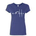 thumbnail image 1 of Tee Hunt Coffee Cup Heartbeat Women's T-Shirt Energy Waking up Coffee Drinker Shirt, Blue, X-Large, 1 of 5