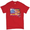 thumbnail image 1 of Tee Hunt Colorful American Flag T-shirt Patriotic 4th of July Independence Men's Tee, Red, XX-Large, 1 of 5