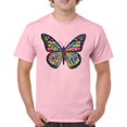thumbnail image 1 of Tee Hunt Colorful Neon Butterfly T-Shirt Dean Russo Beautiful Nature Men's Tee, Light Pink, 4X-Large, 1 of 5