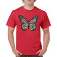 thumbnail image 1 of Tee Hunt Colorful Neon Butterfly T-Shirt Dean Russo Beautiful Nature Men's Tee, Red, 3X-Large, 1 of 5