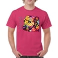 thumbnail image 1 of Tee Hunt Colorful Pit Bull T-Shirt Dog Wags Its Tail with Its Heart Men's Tee, Hot Pink, Medium, 1 of 5